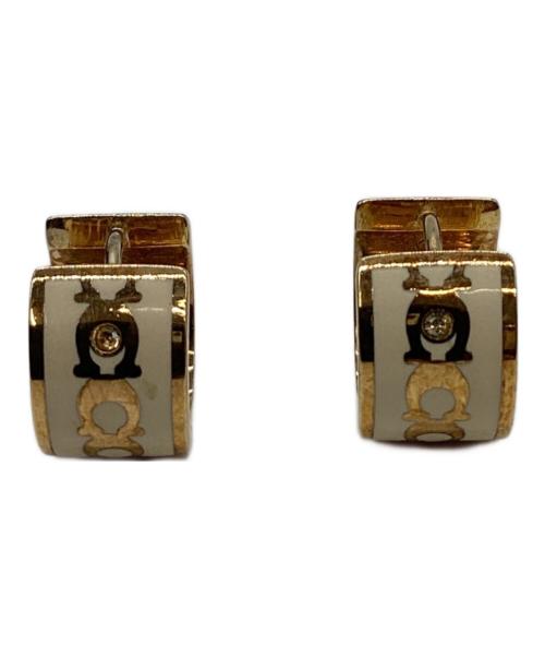 COACH（コーチ）COACH (コーチ) COACH　ピアス ホワイト×ゴールドの古着・服飾アイテム