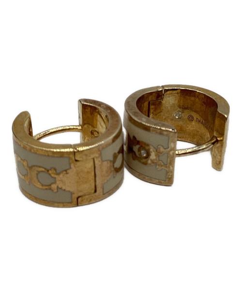 COACH（コーチ）COACH (コーチ) COACH　ピアス ホワイト×ゴールドの古着・服飾アイテム