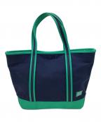 PORTER GIRLポーターガール）の古着「PORTER GIRL　ボーイフレンドトート　トートバッグ」｜ネイビー×グリーン