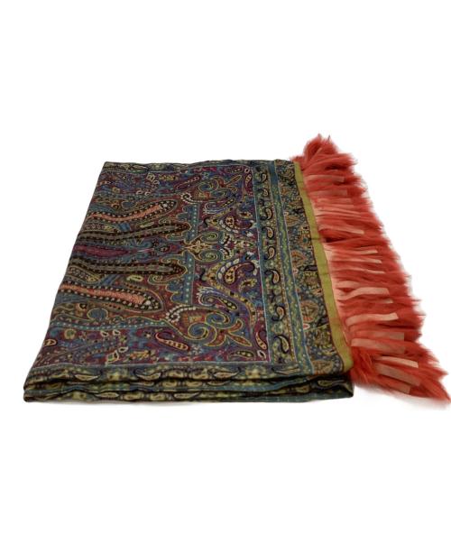 ETRO（エトロ）ETRO (エトロ) ETRO　大判ストール ブルー×レッドの古着・服飾アイテム