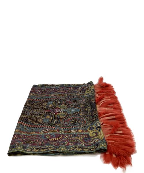 ETRO（エトロ）ETRO (エトロ) ETRO　大判ストール ブルー×レッドの古着・服飾アイテム