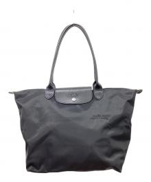LONGCHAMP（ロンシャン）の古着「LONGCHAMP　ルプリアージュ　トートバッグ」｜ブラック