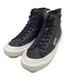 DIESEL（ディーゼル）の古着「DIESEL　ハイカットスニーカー」｜ブラック×ホワイト