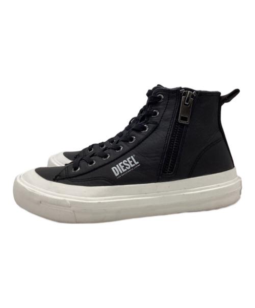 DIESEL（ディーゼル）DIESEL (ディーゼル) DIESEL　ハイカットスニーカー ブラック×ホワイト サイズ:25.5の古着・服飾アイテム