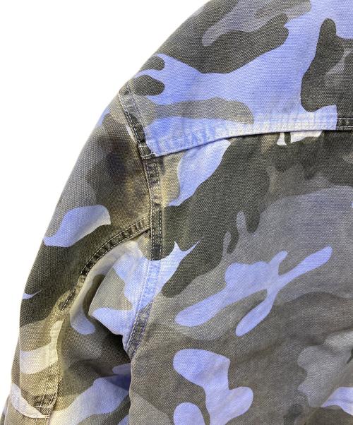 stussy（ステューシー）stussy (ステューシー) Spray Dye Canvas ShopJacket ブルー×ブラック サイズ:Ｓの古着・服飾アイテム