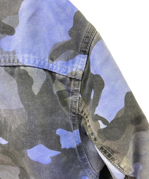 stussy（ステューシー）stussy (ステューシー) Spray Dye Canvas ShopJacket ブルー×ブラック サイズ:Ｓの古着・服飾アイテム