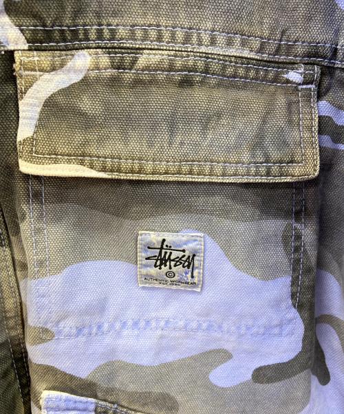 stussy（ステューシー）stussy (ステューシー) Spray Dye Canvas ShopJacket ブルー×ブラック サイズ:Ｓの古着・服飾アイテム