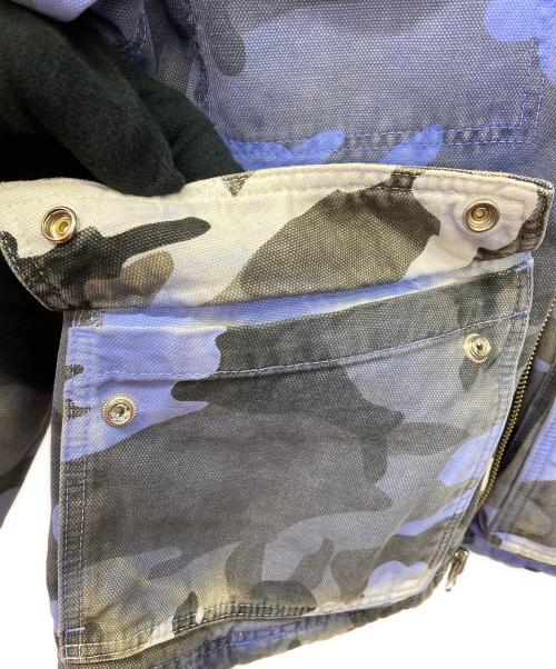 stussy（ステューシー）stussy (ステューシー) Spray Dye Canvas ShopJacket ブルー×ブラック サイズ:Ｓの古着・服飾アイテム