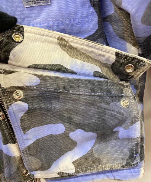 stussy（ステューシー）stussy (ステューシー) Spray Dye Canvas ShopJacket ブルー×ブラック サイズ:Ｓの古着・服飾アイテム