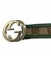 GUCCI (グッチ) GUCCI　GGキャンバス　インターロッキングベルト ベージュ×グリーン：17000円