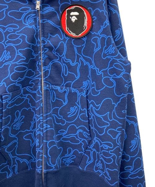 A BATHING APE（ア ベイシング エイプ）A BATHING APE (ア ベイシング エイプ) シャークジップパーカー ブルー サイズ:Mの古着・服飾アイテム