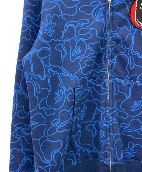 A BATHING APE（ア ベイシング エイプ）A BATHING APE (ア ベイシング エイプ) シャークジップパーカー ブルー サイズ:Mの古着・服飾アイテム