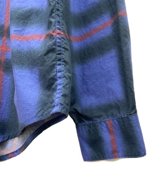 SUPREME（シュプリーム）Supreme (シュプリーム) Supreme　Spray Tartan Shirt　21SS　長袖シャツ ブルー×オレンジ サイズ:Sの古着・服飾アイテム
