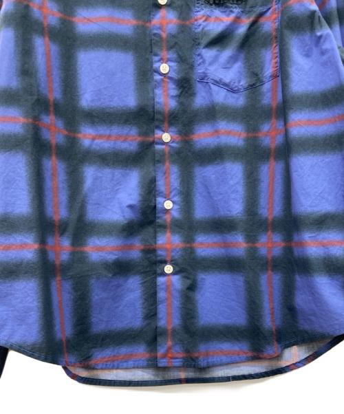 SUPREME（シュプリーム）Supreme (シュプリーム) Supreme　Spray Tartan Shirt　21SS　長袖シャツ ブルー×オレンジ サイズ:Sの古着・服飾アイテム