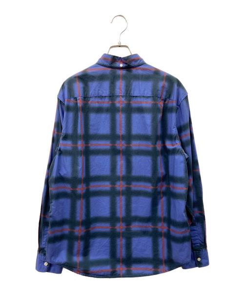SUPREME（シュプリーム）Supreme (シュプリーム) Supreme　Spray Tartan Shirt　21SS　長袖シャツ ブルー×オレンジ サイズ:Sの古着・服飾アイテム