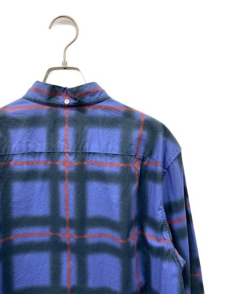 SUPREME（シュプリーム）Supreme (シュプリーム) Supreme　Spray Tartan Shirt　21SS　長袖シャツ ブルー×オレンジ サイズ:Sの古着・服飾アイテム