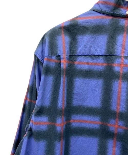 SUPREME（シュプリーム）Supreme (シュプリーム) Supreme　Spray Tartan Shirt　21SS　長袖シャツ ブルー×オレンジ サイズ:Sの古着・服飾アイテム