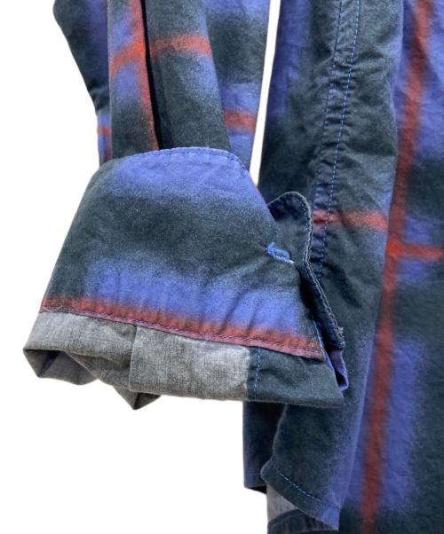 SUPREME（シュプリーム）Supreme (シュプリーム) Supreme　Spray Tartan Shirt　21SS　長袖シャツ ブルー×オレンジ サイズ:Sの古着・服飾アイテム