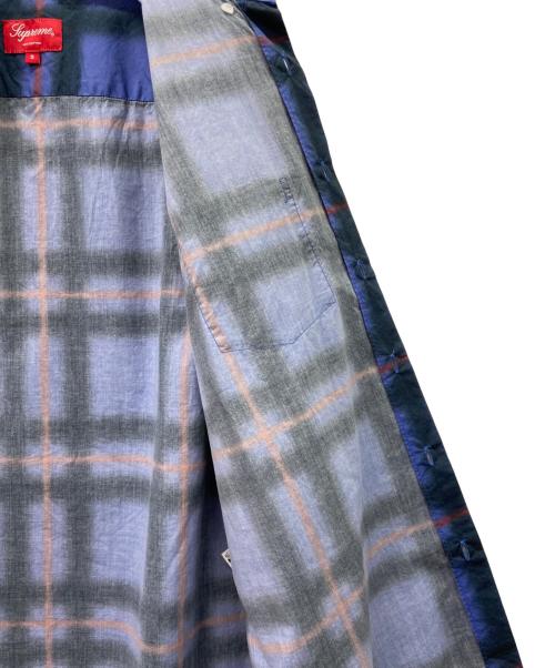 SUPREME（シュプリーム）Supreme (シュプリーム) Supreme　Spray Tartan Shirt　21SS　長袖シャツ ブルー×オレンジ サイズ:Sの古着・服飾アイテム
