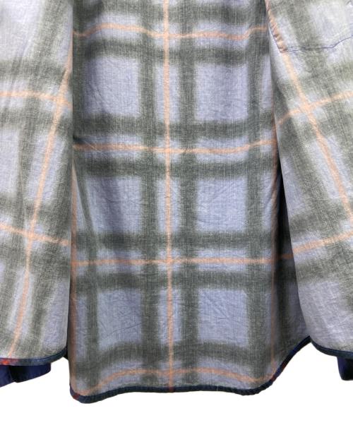 SUPREME（シュプリーム）Supreme (シュプリーム) Supreme　Spray Tartan Shirt　21SS　長袖シャツ ブルー×オレンジ サイズ:Sの古着・服飾アイテム