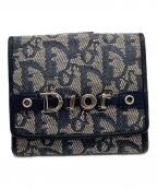 Christian Diorクリスチャン ディオール）の古着「Christian Dior 　トロッター　3つ折り財布」｜ネイビー×ベージュ