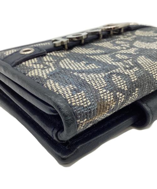 Christian Dior（クリスチャン ディオール）Christian Dior (クリスチャン ディオール) Christian Dior 　トロッター　3つ折り財布 ネイビー×ベージュの古着・服飾アイテム