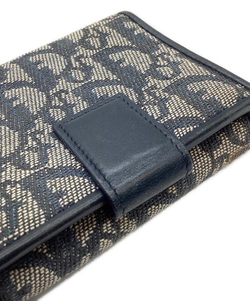 Christian Dior（クリスチャン ディオール）Christian Dior (クリスチャン ディオール) Christian Dior 　トロッター　3つ折り財布 ネイビー×ベージュの古着・服飾アイテム