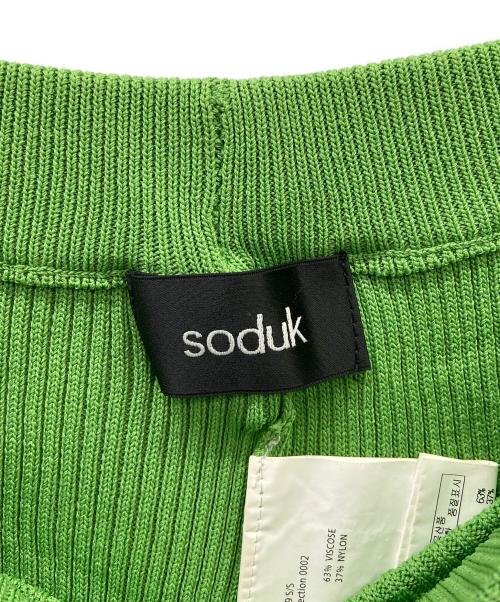 soduk（スドーク）soduk (スドーク) slit knit trousers グリーン サイズ:不明（実寸サイズ参照）の古着・服飾アイテム