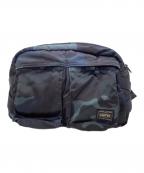 PORTERポーター）の古着「PORTER　タンカー　30th ANNIVERSARY MODEL　ウエストバッグ」｜ネイビー×ブラック