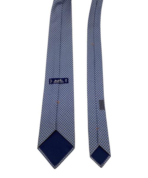HERMES（エルメス）HERMES (エルメス) 総柄シルク100％ネクタイ ブルー サイズ:なしの古着・服飾アイテム
