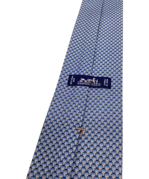 HERMES（エルメス）HERMES (エルメス) 総柄シルク100％ネクタイ ブルー サイズ:なしの古着・服飾アイテム