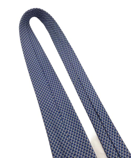 HERMES（エルメス）HERMES (エルメス) 総柄シルク100％ネクタイ ブルー サイズ:なしの古着・服飾アイテム