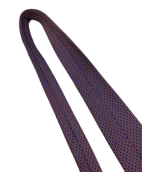 HERMES（エルメス）HERMES (エルメス) Hロゴシルク100％ネクタイ ネイビー×オレンジ サイズ:なしの古着・服飾アイテム