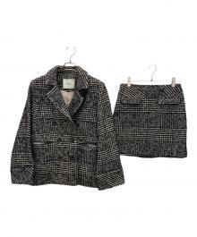 HER LIP TO（ハーリップトゥ）の古着「HEMINGWAY CHECK TWEED JACKET」｜ブラック×ホワイト