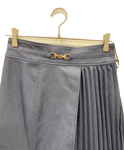HER LIP TO（ハーリップトゥ）Her lip to (ハーリップトゥ) Pleated Denim-Effect Bit Skirt ネイビー サイズ:M 未使用品の古着・服飾アイテム