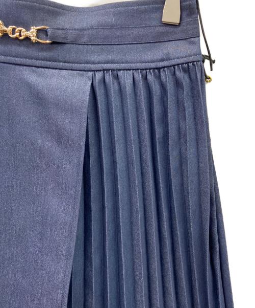 HER LIP TO（ハーリップトゥ）Her lip to (ハーリップトゥ) Pleated Denim-Effect Bit Skirt ネイビー サイズ:M 未使用品の古着・服飾アイテム