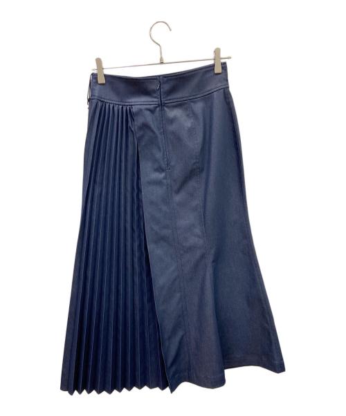 HER LIP TO（ハーリップトゥ）Her lip to (ハーリップトゥ) Pleated Denim-Effect Bit Skirt ネイビー サイズ:M 未使用品の古着・服飾アイテム