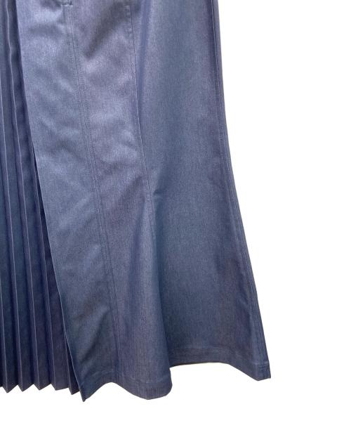 HER LIP TO（ハーリップトゥ）Her lip to (ハーリップトゥ) Pleated Denim-Effect Bit Skirt ネイビー サイズ:M 未使用品の古着・服飾アイテム