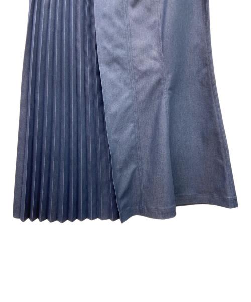 HER LIP TO（ハーリップトゥ）Her lip to (ハーリップトゥ) Pleated Denim-Effect Bit Skirt ネイビー サイズ:M 未使用品の古着・服飾アイテム