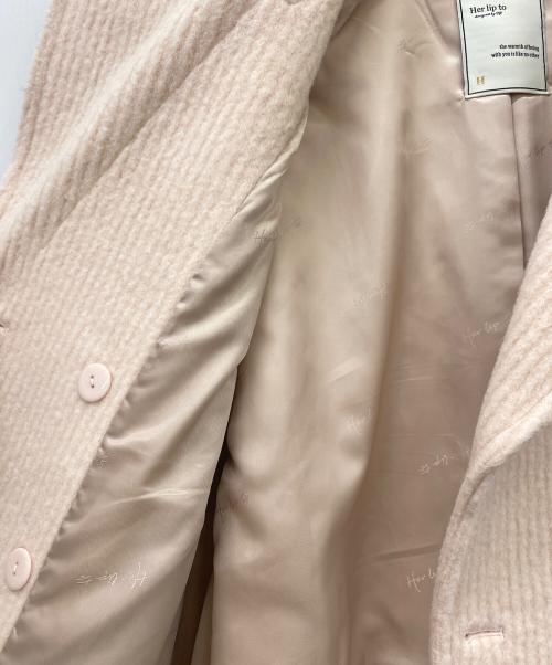 HER LIP TO（ハーリップトゥ）Her lip to (ハーリップトゥ) Odette Wool Blend Coat ベージュ サイズ:Mの古着・服飾アイテム