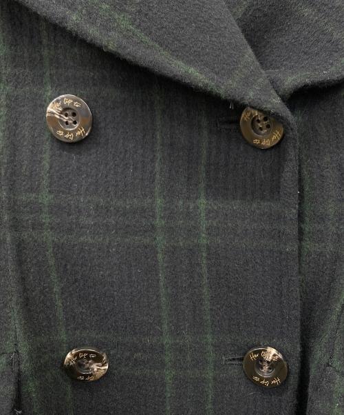 HER LIP TO（ハーリップトゥ）Her lip to (ハーリップトゥ) Herlipto Checked Pattern Wool Blend Coat ブラック×グリーン サイズ:Mの古着・服飾アイテム