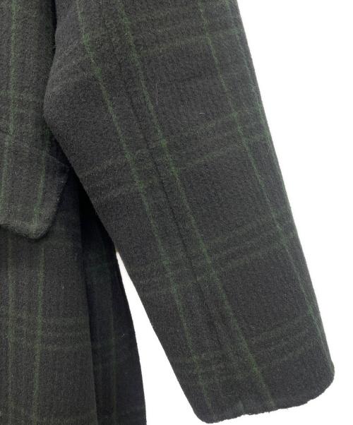 HER LIP TO（ハーリップトゥ）Her lip to (ハーリップトゥ) Herlipto Checked Pattern Wool Blend Coat ブラック×グリーン サイズ:Mの古着・服飾アイテム