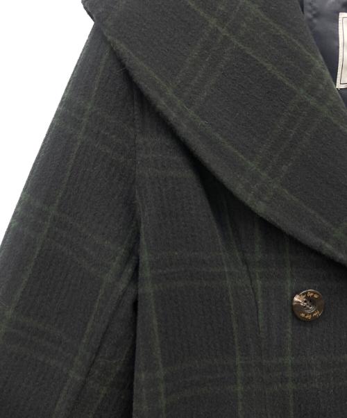 HER LIP TO（ハーリップトゥ）Her lip to (ハーリップトゥ) Herlipto Checked Pattern Wool Blend Coat ブラック×グリーン サイズ:Mの古着・服飾アイテム