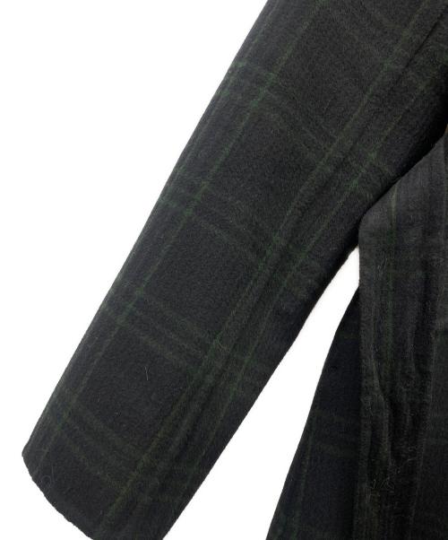 HER LIP TO（ハーリップトゥ）Her lip to (ハーリップトゥ) Herlipto Checked Pattern Wool Blend Coat ブラック×グリーン サイズ:Mの古着・服飾アイテム