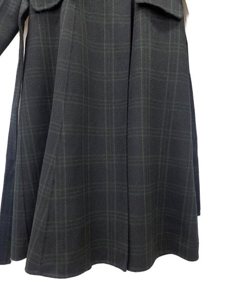 HER LIP TO（ハーリップトゥ）Her lip to (ハーリップトゥ) Herlipto Checked Pattern Wool Blend Coat ブラック×グリーン サイズ:Mの古着・服飾アイテム