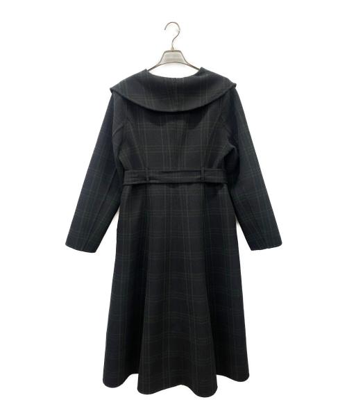 HER LIP TO（ハーリップトゥ）Her lip to (ハーリップトゥ) Herlipto Checked Pattern Wool Blend Coat ブラック×グリーン サイズ:Mの古着・服飾アイテム