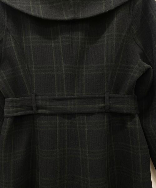 HER LIP TO（ハーリップトゥ）Her lip to (ハーリップトゥ) Herlipto Checked Pattern Wool Blend Coat ブラック×グリーン サイズ:Mの古着・服飾アイテム
