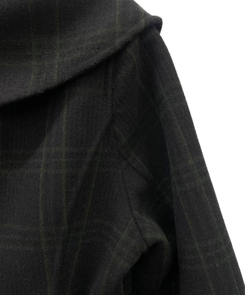 HER LIP TO（ハーリップトゥ）Her lip to (ハーリップトゥ) Herlipto Checked Pattern Wool Blend Coat ブラック×グリーン サイズ:Mの古着・服飾アイテム