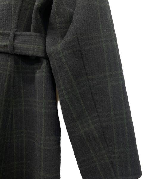 HER LIP TO（ハーリップトゥ）Her lip to (ハーリップトゥ) Herlipto Checked Pattern Wool Blend Coat ブラック×グリーン サイズ:Mの古着・服飾アイテム