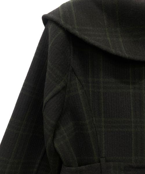 HER LIP TO（ハーリップトゥ）Her lip to (ハーリップトゥ) Herlipto Checked Pattern Wool Blend Coat ブラック×グリーン サイズ:Mの古着・服飾アイテム
